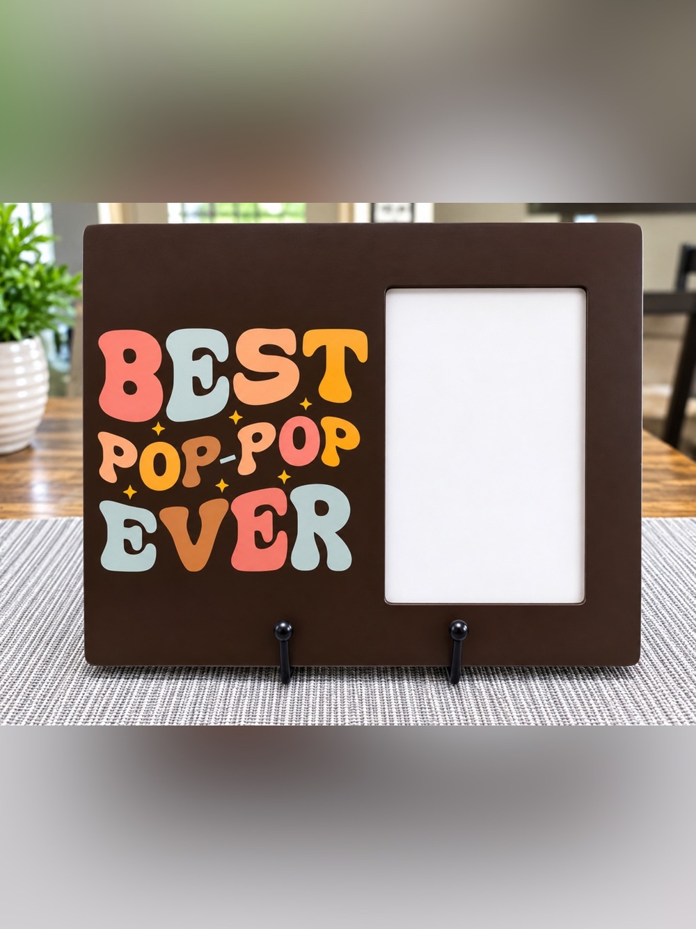 Retro Brown Photo Frame “Best Pop-Pop Ever”